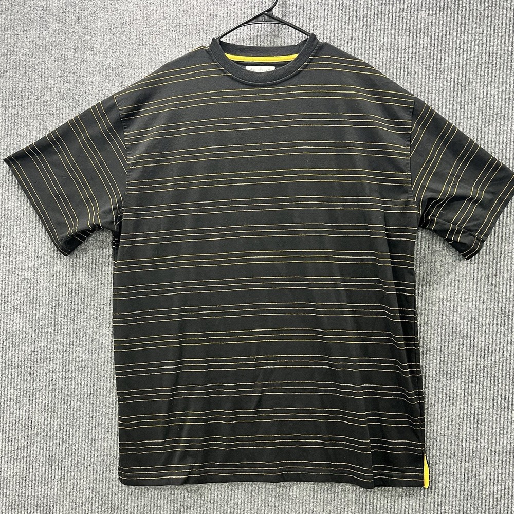 PJ Mark Black With Gold Stripes Men's Tshirt Size 2XL